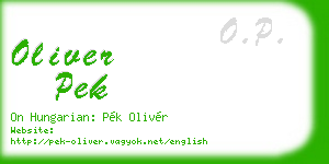 oliver pek business card