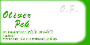 oliver pek business card